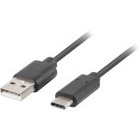 Cablu periferice Lanberg USB-C 2.0 Male la USB tip A 2.0 Male, QC 3.0, 1 m, Negru