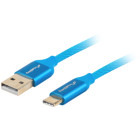 Cablu periferice Lanberg USB-C 2.0 Male la USB tip A 2.0 Male, QC 3.0, 1 m, Albastru