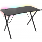 Birou Gaming Genesis Holm 200, Iluminare RGB, Negru